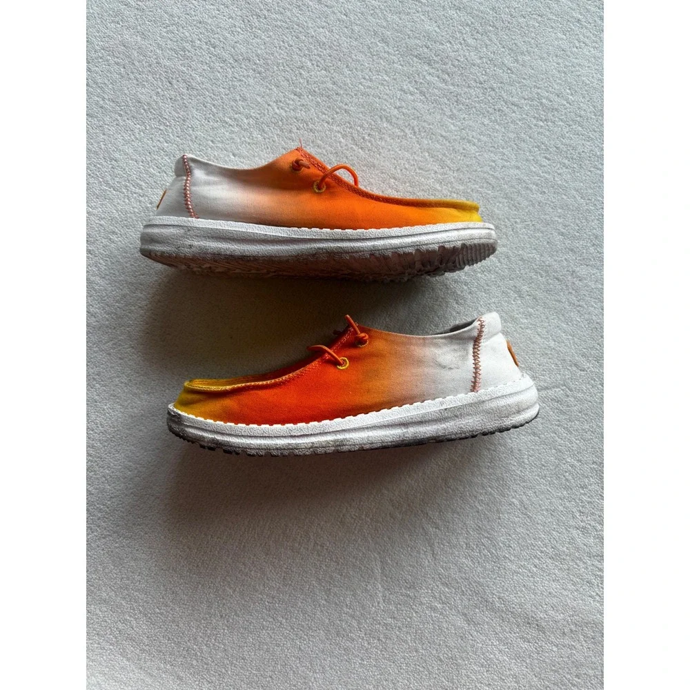 Hey‎ Dude Wendy Y Candy Corn Kids Size J4 Orange Ombre Slip On Loafers 43482-83B